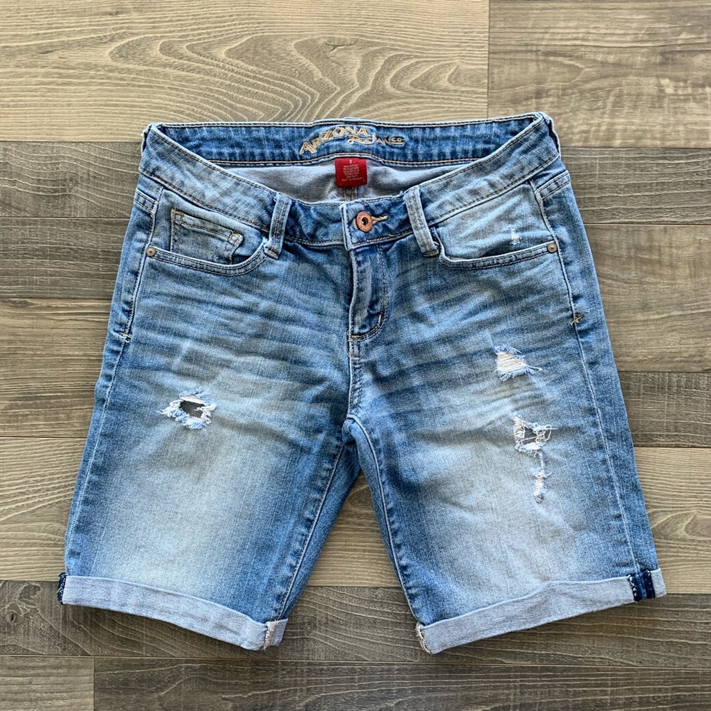 [3 for $30] Arizona Jeans Distressed Blue Jean Shorts